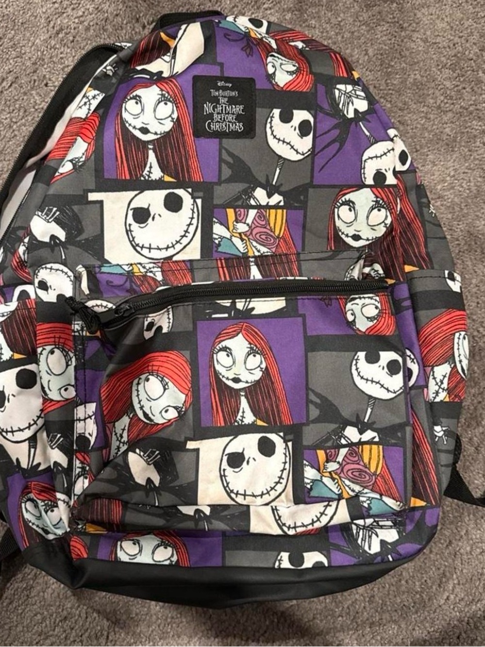 Disney The Nightmare Before Christmas Sally & Jack Purple and Black Backpack